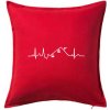 EKG lanovka - Vankúš 50x50 - 50x50 - Vrátane výplne ( Červená )
