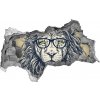 Diera 3D fototapeta nálepka Lev hipster 95x73 cm