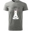 Yoga Llamaste - Klasické pánske tričko vyššej gramáže - 4XL ( Tmavosivý melír )