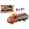 Teddies Auto cestné údržba plast 25cm na zotrvačník na batérie so zvukom sa svetlom v krabici 32x19x12cm