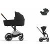 Cybex Platinum CYBEX e-Priam Travel Set + Aton B2 i-Size sepia black 2024 chrome with brown details