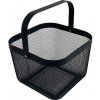 Drôtený kôš s uchom hranatý - čierny
