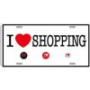 Ceduľa značka I love SHOPPING 30,5cm x 15,5cm Plechová tabuľa