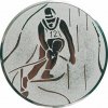 D2-A93/S - Emblém (pr.50mm) lyžovanie slalom striebro - 5 cm