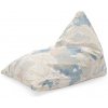 Sablio Sedací vak Sivé kvetiny: 150x80 cm