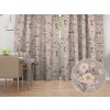 Biante Bavlnený záves Sandra SA-739 Ruže a konvalinky na béžovosivom 150x260 cm