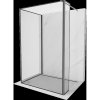 Mexen Kioto sprchová příčka Walk-in 100 x 100 x 40 cm, černý vzor, gun metal - 800-100-100-221-95-70-040