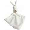 Plyšový zajačik na maznanie Bunny Flower Box Doudou et Compagnie biely 10 cm v darčekovom balení od 0 mes