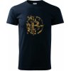 Logo bitcoin puzzle tričko tmavomodrá