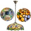 Luster do obývačky Tiffany vitráž SPRING Ø40 2*E27 1221 sklíčok