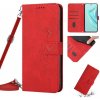Peňaženkové kožené puzdro Heart Pattern na Motorola Moto G13 / G23 / G53 5G - Červená