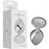Intense - Metal Aluminum Anal Plug With Silver Glass Size M - Análny Kolík