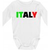 Italy Nápis - Body dojčenské s dlhým rukávom - Dlhý r. 3-6 mes ( Biela )