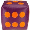 Detský taburet KOCKA 50 cm - fialová + oranžová