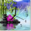 Nástenné sklenené hodiny Orchid spa 30x30 cm