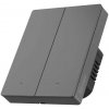 SONOFF SwitchMan Inteligentný Nástenný Vypínač M5 Matter, 2-tlačidlo, 80 mm (EU typ), Tmavosivý - SONOFF-M5-2C-80M-2174