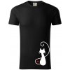 Zamilovaná mačka spredu - Tričko z organickej bavlny - M ( Čierna )