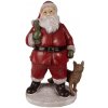 Clayre & Eef Vianočné dekorácie Socha Santa s líškou - 16*14*26 cm - Clayre & Eef