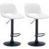 Sada 2 barových stoličiek Camden z umelej kože, biela