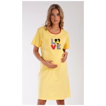 Dámska materská nočná košeľa Kačička žltá