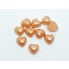 Plastový kabošon srdce - pr. 10,5 mm - oranžová - 10 ks