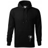 Kopretina - dole na výšku - Mikina pánska Cape s kapucňou - 3XL ( Čierna )