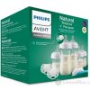 AVENT Novorodenecká SADA Natural Response sklenená fľaša 5x (3x 120 ml, 0m+; 2x 240 ml, 1m+) 2x cumlík,1x kefka na fľašu, 1x1 set