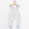 Detské bavlnené záhradníčky New Baby Biscuits modrá, veľ. 56 (0-3m)