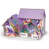 Wiky kreativita Puzzle 3D drevené dom s farbami
