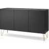 Piaski Komoda HARMONY K144 čierny grafit/black royal marmur drevo 144 cm x 83 cm x 37 cm