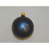 ONREX Vianočná ozdoba sklenená guľa modrá/zlatá hviezdičky pr. 8 cm
