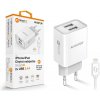 Múdra sieťová nabíjačka ALIGATOR 2, 4A, 2xUSB, smart IC, biela, USB kábel pre iPhone / iPad CHA0045