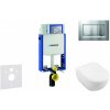 GEBERIT - Kombifix Modul na závesné WC s tlačidlom Sigma30, matný chróm/chróm + Villeroy Boch - WC a doska, DirectFlush, SoftClose, CeramicPlus 110.302.00.5 NI7