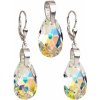 Evolution Group Sada šperkov s krištáľmi Swarovski náušnice a prívesok AB efekt slza 39049.2, darčekové balenie