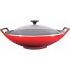 Wok Tradition Collection so sklenenou pokrievkou 36 cm višňový