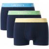 Pánske boxerky Lacoste Stretch Cotton Trunks 3P - black - Čierny (S)