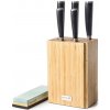 G21 Damascus Premium sada nožov v bambusovombloku, krabička, 5 ks + brúsny kameň