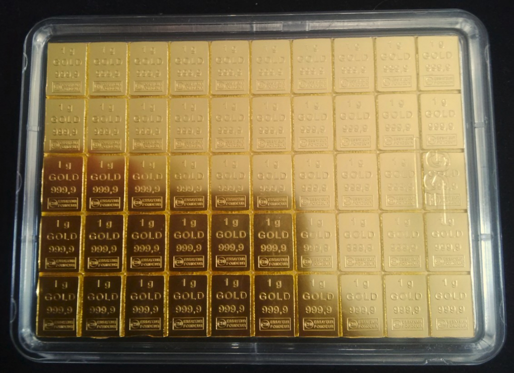 Valcambi Zlatá tehlička 50 x 1 g