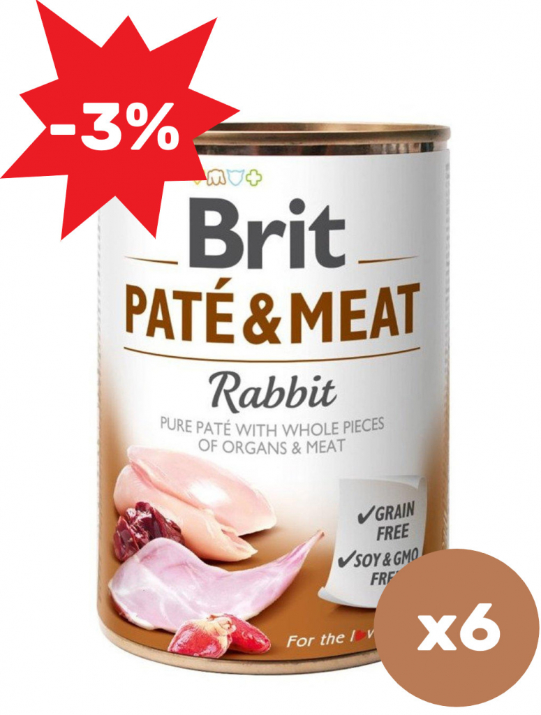 Brit Paté & Meat Rabbit 6 x 0,8 kg