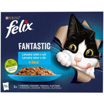 Felix Fantastic losos platesa tuniak treska v želé 12 x 85 g