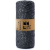 MMboutique bavlněná šňůra na macramé Single twist 3mm 100m Silvery Charcoal