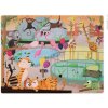 Janod Puzzle dotykové Deň v zoologickej záhrade s textúrou 20 dielov od 3-6 rokov