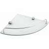 AQUALINE RB115 Rumba sklenená rohová polica 25 x 4,2 x 25 cm, číre sklo