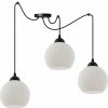 Light Home Závesné svietidlo Riffle Round Spider, 3x biele sklenené tienidlo, b