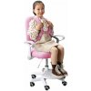 Kondela Rastúca stolička s podnožou a trakmi, ružová/biela, ANAIS 0000279338
