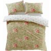 Bielo-zelené predĺžené obliečky na dvojlôžko 230x220 cm Penelope Floral – Catherine Lansfield
