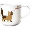 Hrnček s uchom COPPA CATS&DOGS 3, P.13,5 cm, V.6,5 cm , ASA Selection, porcelán, P.13,5 cm, V.6,5 cm, biela s potiskom