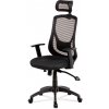 Autronic KA-A186 BK kancelárska stolička, synchrónny mech., čierna MESH, plast. Kríž