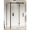 New Trendy Softi X Black sprchovací kút 100x80 cm štvorcová čierna matné/priehľadné sklo EXK-5425