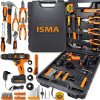 ISMA Isma sada náradia s aku skrutkovačom, 57 ks + kufrík